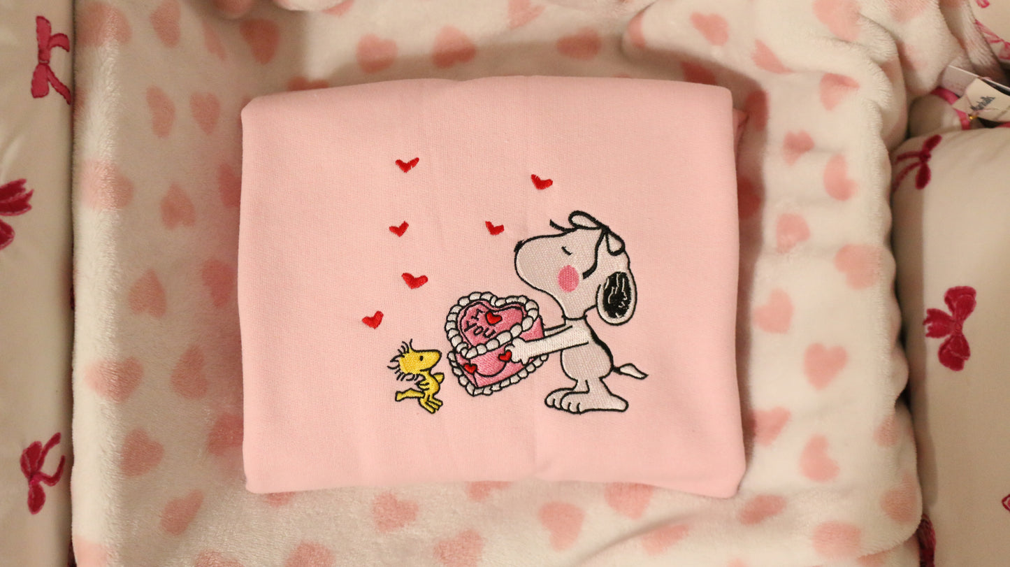 Snoopy & Woodstock I Love You cake